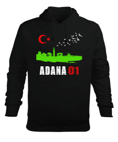 adana şehir,Türkiye,Türkiye bayrağı. Erkek Kapüşonlu Hoodie Sweatshirt - Tisho