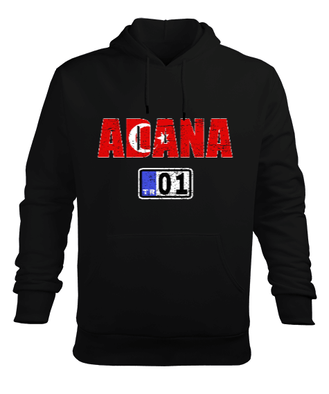 adana şehir,Türkiye,Türkiye bayrağı. Erkek Kapüşonlu Hoodie Sweatshirt - Tisho