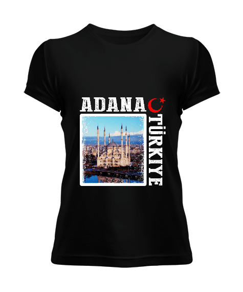 adana şehir,Türkiye,Türkiye bayrağı. Kadın Tişört - Tisho