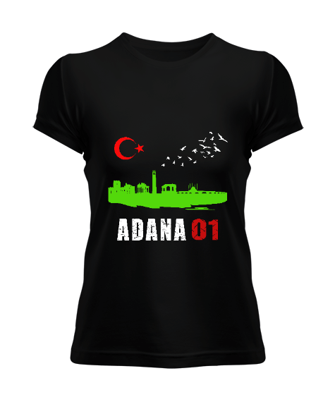 adana şehir,Türkiye,Türkiye bayrağı. Kadın Tişört - Tisho