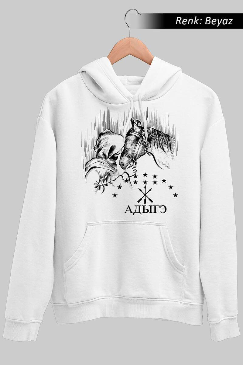 Tisho - Adige Çerkes Atları Unisex Kapüşonlu Sweatshirt