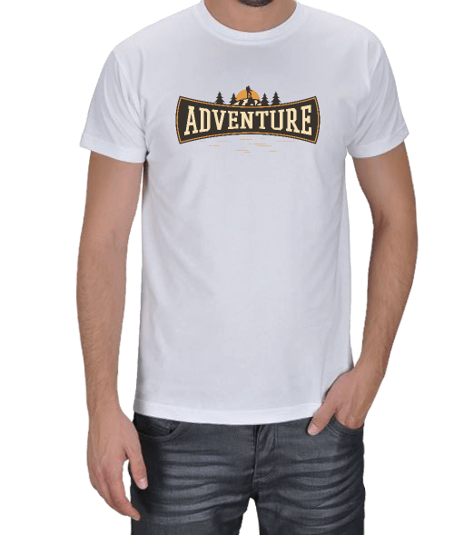 Adventure beyaz Erkek Tişört
