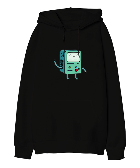 Tisho - Adventure Time Bmo Oversize Unisex Kapüşonlu Sweatshirt