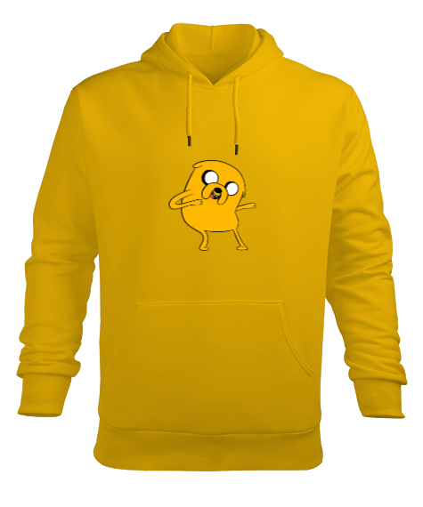 Tisho - Adventure Time Sweatshirt Erkek Sarı Erkek Kapüşonlu Hoodie Sweatshirt