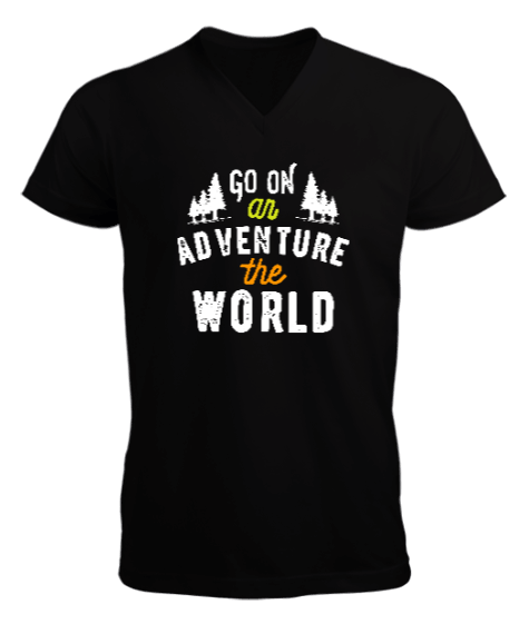 Tisho - Adventure World - Macera Sever- Erkek Kısa Kol V Yaka Tişört