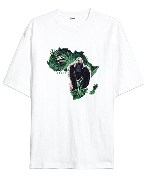 Tisho - African Wild Life - Afrika Vahşi Yaşam Beyaz Oversize Unisex Tişört