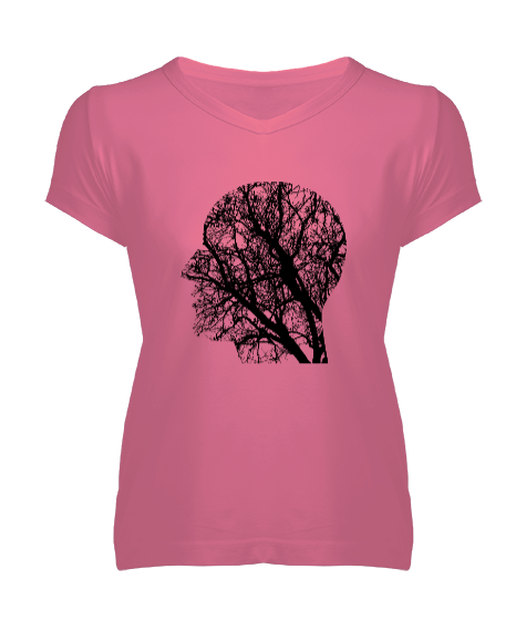 Tisho - Ağaç Kadın V Yaka Tişört