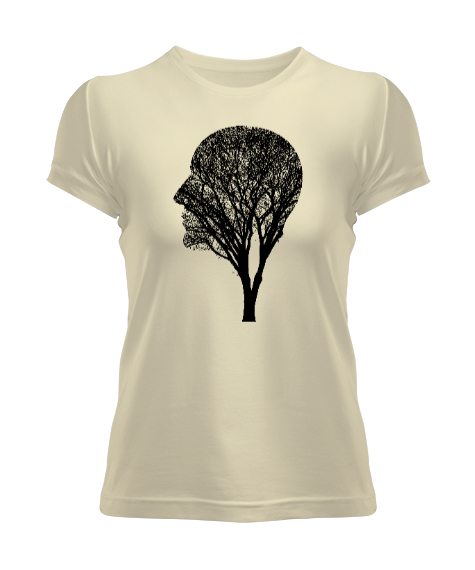 Tisho - Ağaç Kafa - Head Krem Kadın Tişört