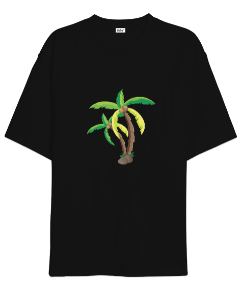 Tisho - Ağaç Siyah Oversize Unisex Tişört