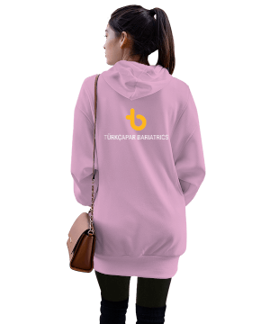 aktif yaşam Kadın Uzun Hoodie Kapüşonlu Sweatshirt - Thumbnail