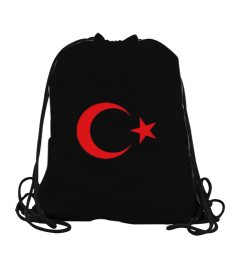 Al ayyıldızlı siyah Büzgülü Spor Çanta - Tisho