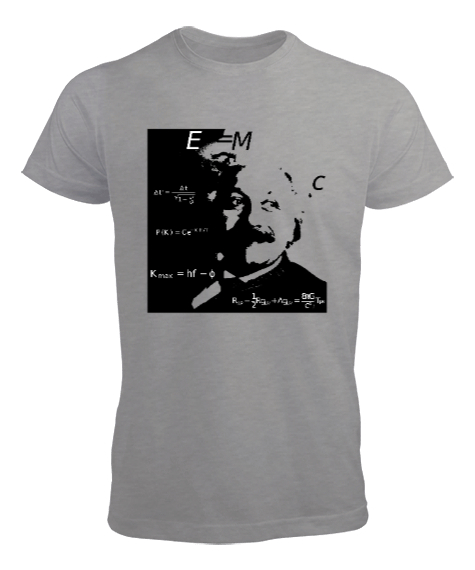Tisho - Albert Einstein Gri Erkek Tişört