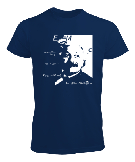 Tisho - Albert Einstein Lacivert Erkek Tişört