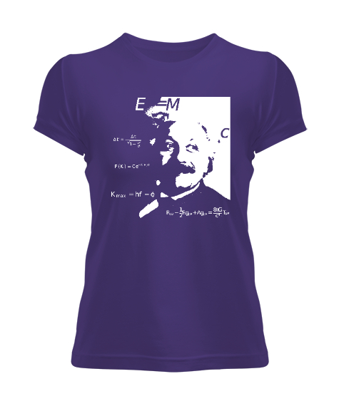 Tisho - Albert Einstein Mor Kadın Tişört