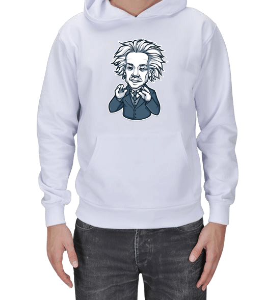 Tisho - Albert Einstein Tasarımlı Erkek Kapşonlu