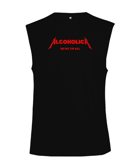 Tisho - ALCOHOLICA Drink Em All Kesik Kol Unisex Tişört