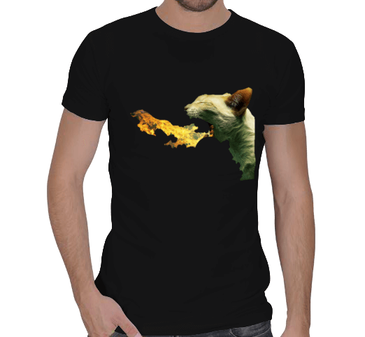 Tisho - Alev Kedi Erkek Regular Kesim Tişört