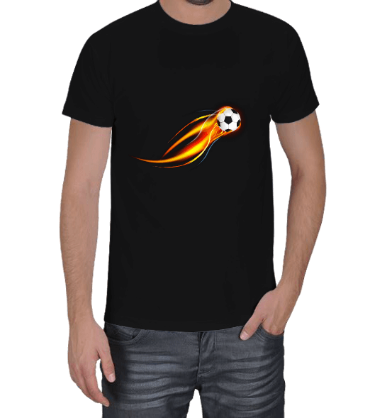 Tisho - Alevli Futbol Topu Baskılı Erkek Tişört