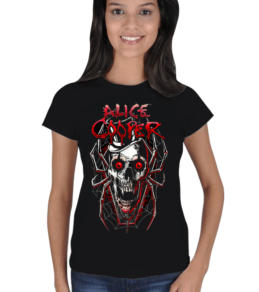 Alice Cooper - Skull Spider Kadın Tişört