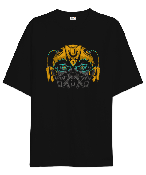 Tisho - Alien Head - Yaratık Siyah Oversize Unisex Tişört