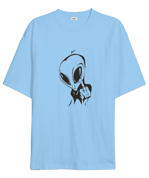 Tisho - Alien Uzaylı Tasarım Baskılı Oversize Unisex Tişört