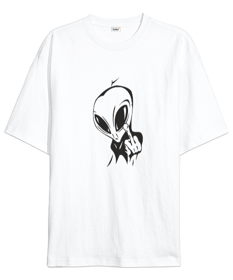 Tisho - Alien Uzaylı Tasarım Baskılı Oversize Unisex Tişört