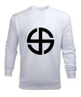 ALMAN SEÇKİN SAVAŞ BİRLİĞİ KOMANDO KURU KAFA SKULL Beyaz Erkek Sweatshirt - Tisho