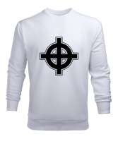 ALMAN SEÇKİN SAVAŞ BİRLİĞİ KOMANDO KURU KAFA SKULL Beyaz Erkek Sweatshirt - Tisho