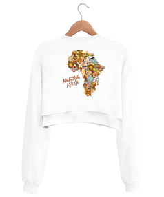 Amazing Afrika Kadın Crop Sweatshirt - Thumbnail