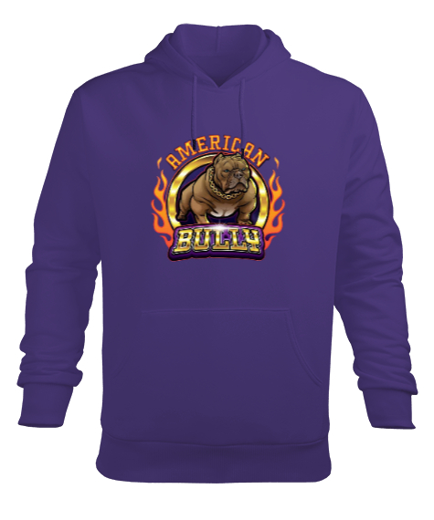 Tisho - American bully Mor Erkek Kapüşonlu Hoodie Sweatshirt