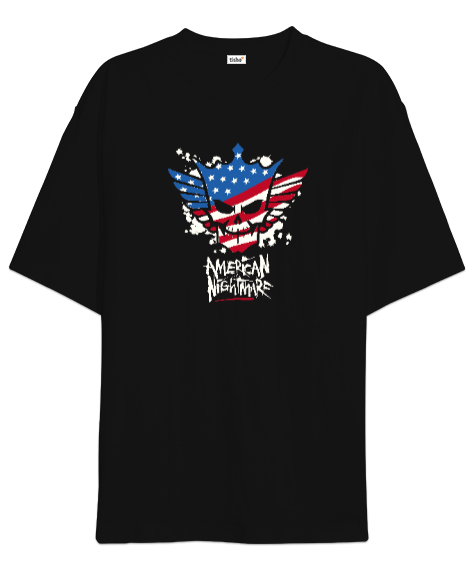 Tisho - American Nightmare - Amerikan Kabusu Siyah Oversize Unisex Tişört