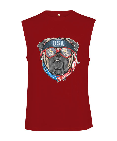 Tisho - Amerikan Bulldog Amerikan rüyası fitness Kesik Kol Unisex Tişört