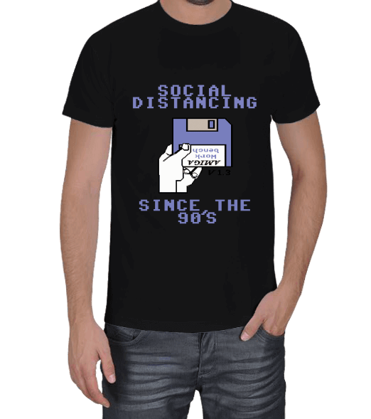 Amiga Social Distancing Erkek Tişört
