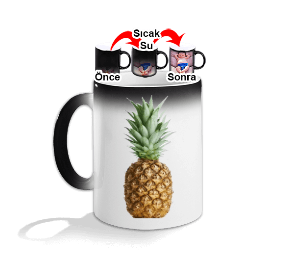 Tisho - Ananas baskılı bardak Sihirli Kupa Bardak