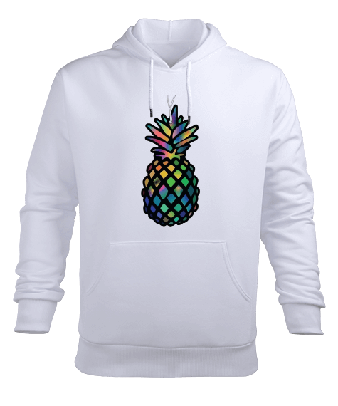 Tisho - ananas baskılı Erkek Kapüşonlu Hoodie Sweatshirt