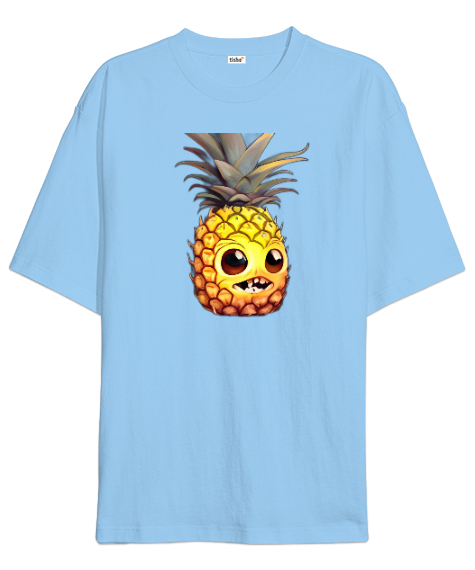 Ananas Buz Mavisi Oversize Unisex Tişört