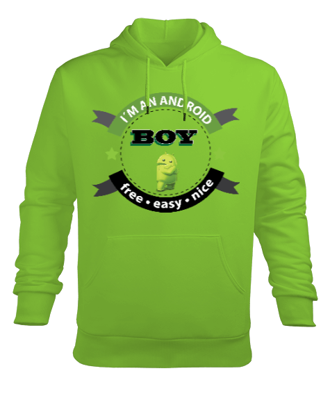 Tisho - Android Boy Erkek Kapüşonlu Hoodie Sweatshirt