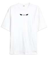 Angel Eye - Melek Gözleri - Kanatlar - Sırt Baskılı Beyaz Oversize Unisex Tişört - Tisho