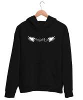 Angel Eye - Melek Gözleri - Kanatlar Siyah Unisex Kapşonlu Sweatshirt - Tisho