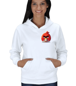 Tisho - Angry Birds Tasarımlı Kadın Kapşonlu