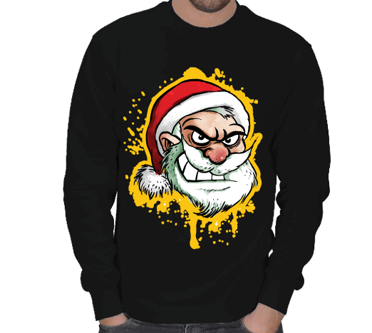 Tisho - Angry Noel Pala Tasarımlı Kışlık Sweatshirt ERKEK SWEATSHIRT