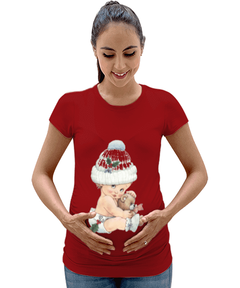Tisho - Animaatio christmas Kadın Hamile Tişört