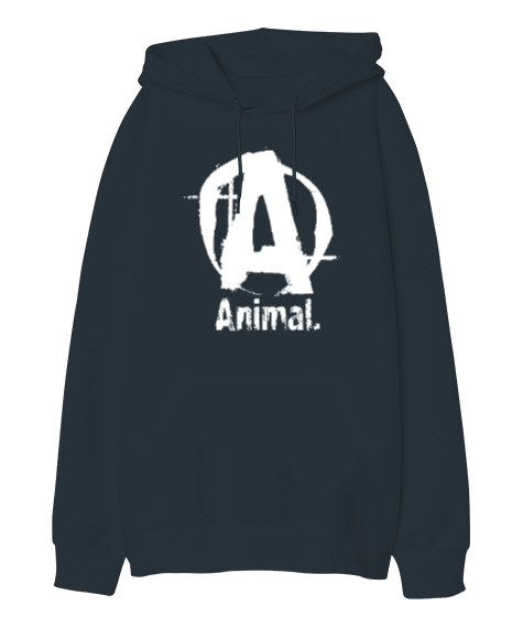 Tisho - Animal Sign Oversize Unisex Kapüşonlu Sweatshirt