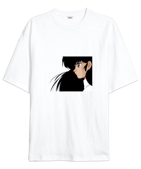 Tisho - Anime Baskılı Beyaz Unisex T-shirt Oversize Unisex Tişört