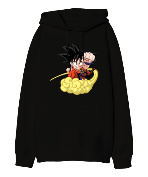 Tisho - Anime Dragon Ball Goku Oversize Unisex Kapüşonlu Sweatshirt
