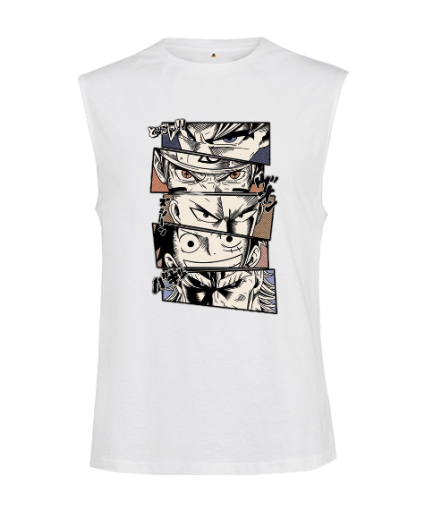 Tisho - Anime Fan Tasarım Baskılı Kesik Kol Unisex Tişört