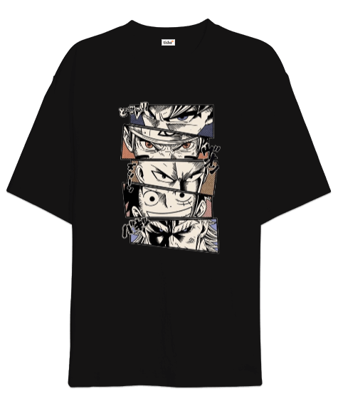Tisho - Anime Fan Tasarım Baskılı Oversize Unisex Tişört