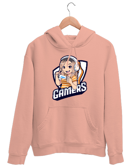 Tisho - Anime Girl Gamers Yavru Ağzı Unisex Kapşonlu Sweatshirt