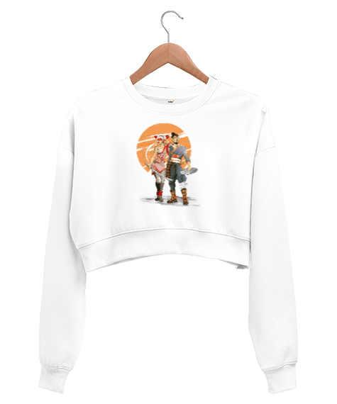 Tisho - Anime Samurai Kadın Crop Sweatshirt