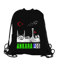 ankara, ankara şehir ,Türkiye,Türkiye bayrağı. Büzgülü Spor Çanta - Tisho